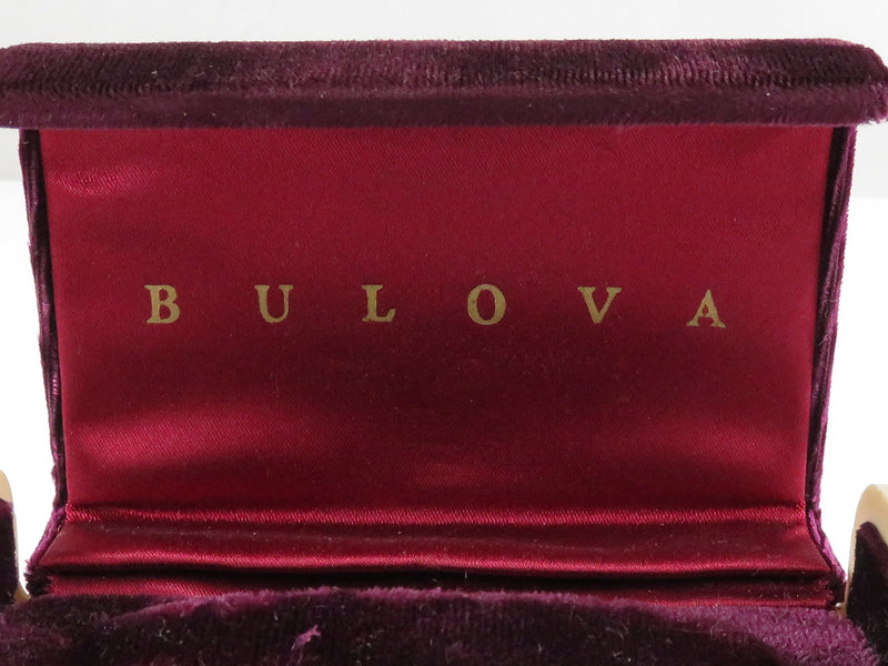 Antique Bulova Celluloid Art Deco Unusual Women's Velvet Watch Box Display Case
