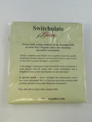 Back of Switchplate Gallery package with West Virginia handmade decoupage switchplate care and screw information.