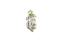 Jesus Head Charm or Pendant in Sterling Silver Polished Acid Washed Accented — Gold, Sterling Silver — front view