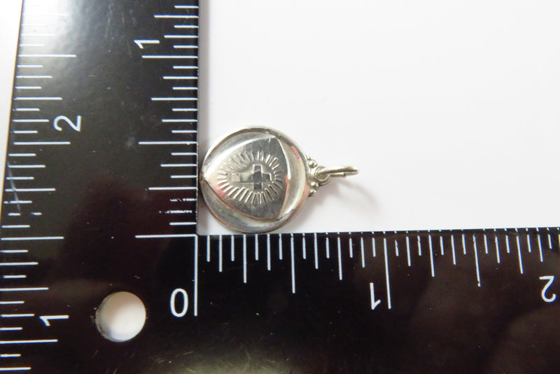 I Am A Methodist Sterling Silver Charm Round Vintage Hayward Sterling