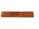 Worcester Razor Co reddish-brown straight razor slide box with printed Worcester, Mass. U.S.A. marking