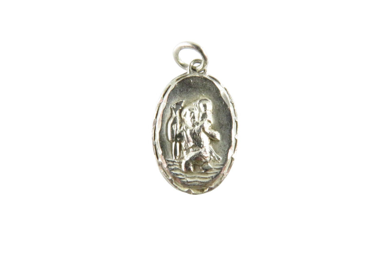 Haywood Patron Saint Christopher & Jesus Oval Medal Charm in Sterling