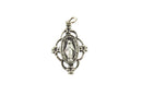 Sterling Miraculous Medallion Blessed Virgin Mary Miracle Medal Flower Wrapped — Sterling Silver, Silver — front view