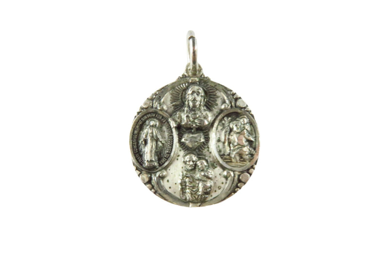 I Am A Catholic Please Call A Priest Vintage Creed Sterling Silver 4 Way Pendant — Sterling Silver, Silver — front view