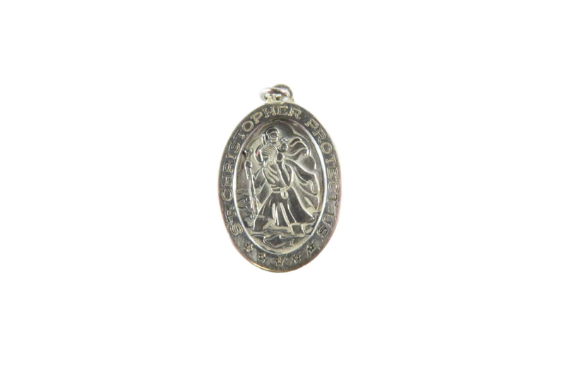 925 Saint Christopher Travel Pendant/Charm Medal by Anson Oval 23.7mm