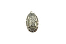 Small Oval Saint Christopher Travel Charm Medal Sterling Silver by PPC 18.25mm — Sterling Silver, Silver — front view