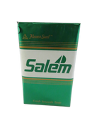Front view of sealed green and white Salem Fresh Smooth Taste soft pack with FlavorSeal overwrap branding.