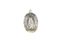Blessed Virgin Mary Miracle Medal Large Oval Sterling Miraculous Medallion — Sterling Silver, Silver — front view