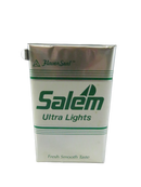 Front view of sealed Salem Ultra Lights soft pack with silver FlavorSeal overwrap and Fresh Smooth Taste text.