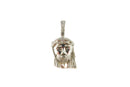 Melee Diamond Inlaid Jesus Christ Head Pendant in Sterling Silver 925 GM — Sterling Silver, Silver • Diamond — front view