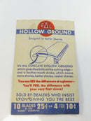 PAL Hollow Ground Razor Blade Promotional Sample Card 1950s USA Advertising Mascot with Unused Blade 4 Inch Cardstock