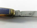 Knights of Columbus K of C Enamel Watch Fob Pocket Knife Made in USA Single Blade Mid-Century 2 7/8 Inch Closed
