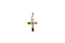 Sterling Multi-Colored Glass Cross Pendant 925 Christian Cross Pendant — Jewelry & Watches:Fine Jewelry:Fine Necklaces & Pend