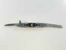 Shriners Masonic Sterling Silver Guilloche Enamel Pocket Knife A.O. Oakes Art Deco 1920s 1930s Watch Fob 2 Blade 3 Inch
