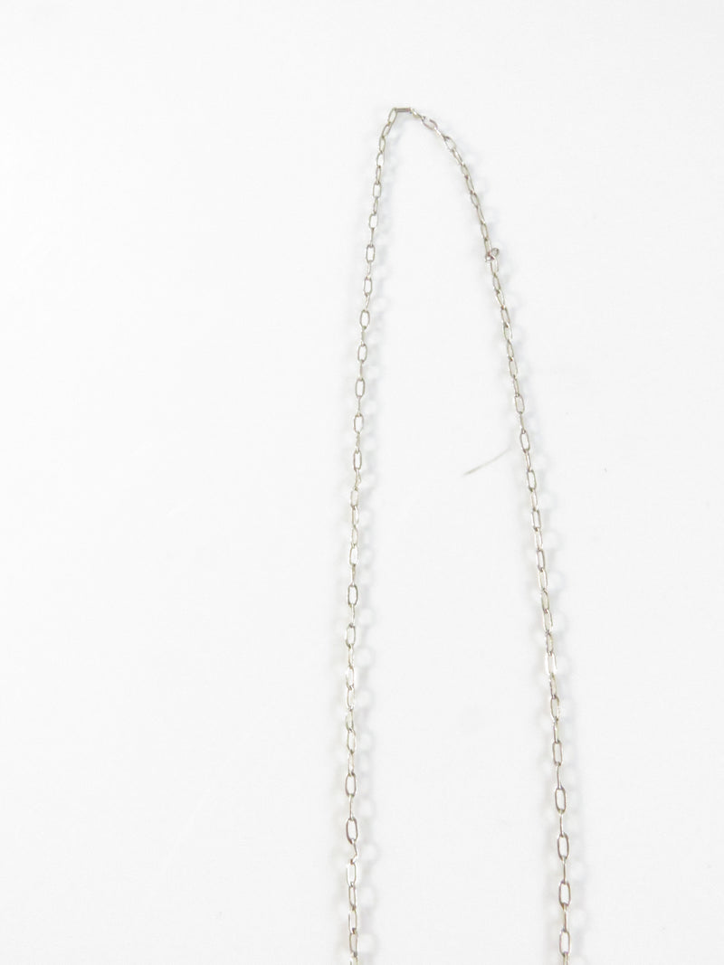 Vintage Turquoise Heart Pendant Necklace on Sterling Cable Chain