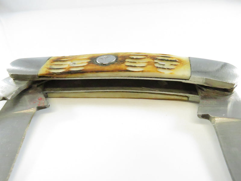 Vintage Wild Turkey 3 Blade Pocket Knife with Stag Grips Surgical Steel