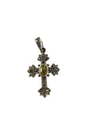 925 Christian Cross Pendant Marcasite Orange Glass Sterling Cross 1 3/8" — Jewelry & Watches:Fine Jewelry:Fine Necklaces & Pe