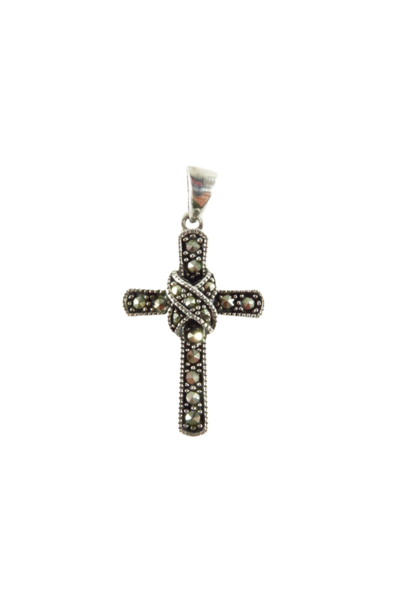 925 Marcasite Christian Cross Pendant Traditional Sterling Cross Pendant