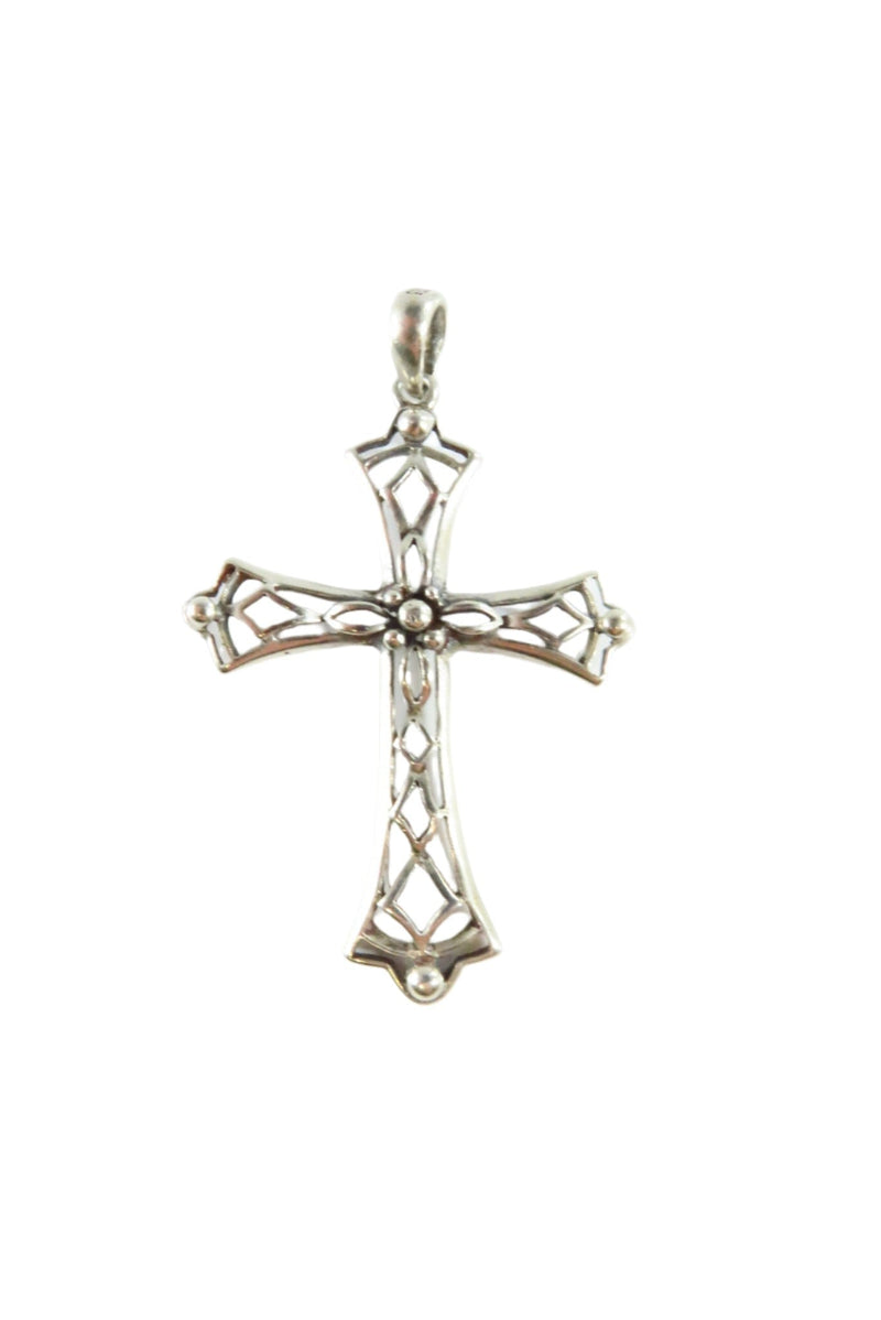 925 Filigree Christian Cross Pendant Fancy Saint John Silver Cross Pendant 1 — Jewelry & Watches:Fine Jewelry:Fine Necklaces