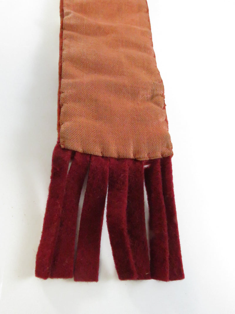 Vintage Felt & Velvet Beaded WAMPUM Strip Banner – Mid-Century Camp Craft