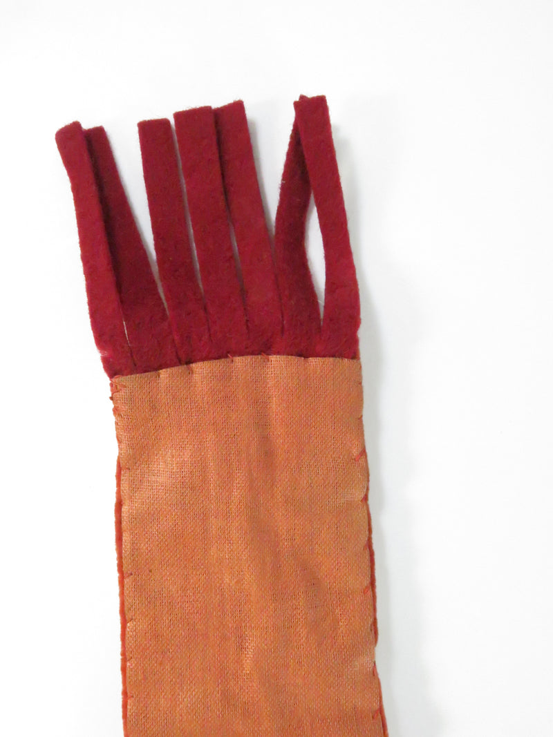 Vintage Felt & Velvet Beaded WAMPUM Strip Banner – Mid-Century Camp Craft