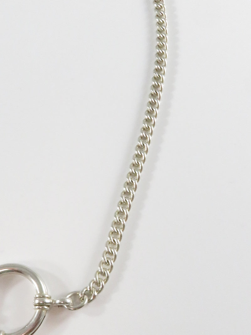 16 3/4" European 800 Silver Curb Link Victorian Style Pocket Watch Chain