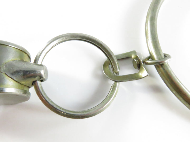 Vintage Silver Tone Whistle Keychain with Large Ring – Made in Taiwan