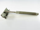 Vintage Christy Single Edge Safety Razor Made in USA Nickel-Plated Metal Diamond Knurled Handle 3 1/2 Inch Wet Shaving