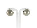 Vintage Sterling Silver Domed Ball Huggie Pierced Earrings Marked 925 – 3/4" Diameter — Sterling Silver, Silver — front view