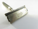 Vintage Christy Single Edge Safety Razor Made in USA Nickel-Plated Metal Diamond Knurled Handle 3 1/2 Inch Wet Shaving