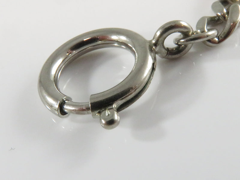 Pre-owned Modern Style Base Metal Pocket Watch Chain Curb Link Spring Ring