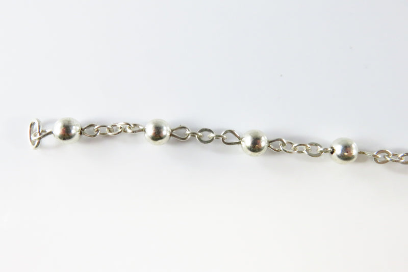 Cable Chain & Ball Link Bracelet 925 Silver Cross Miraculous Medallion Charms