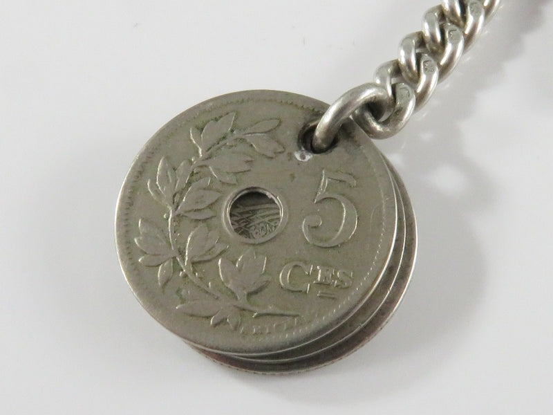 15 1/2" Sterling Silver Curb Link Pocket Watch Chain Coin Fob East India Company product image for Just Stuff I Sell, clear front view, neutral background, original listing photo, optimized descriptive alt text, centered composition variant 5