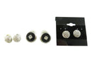 Vintage Costume Earring Lot – 3 Pairs Post Back Studs Rhinestone & Chico's — front view