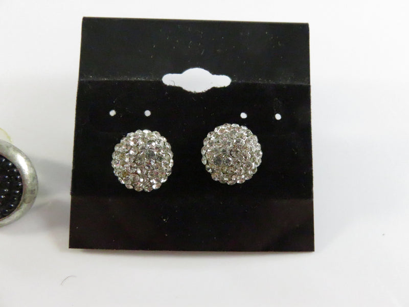 Vintage Costume Earring Lot – 3 Pairs Post Back Studs Rhinestone & Chico's