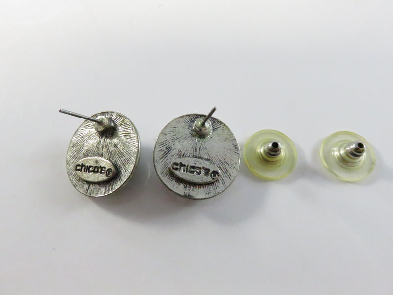 Vintage Costume Earring Lot – 3 Pairs Post Back Studs Rhinestone & Chico's