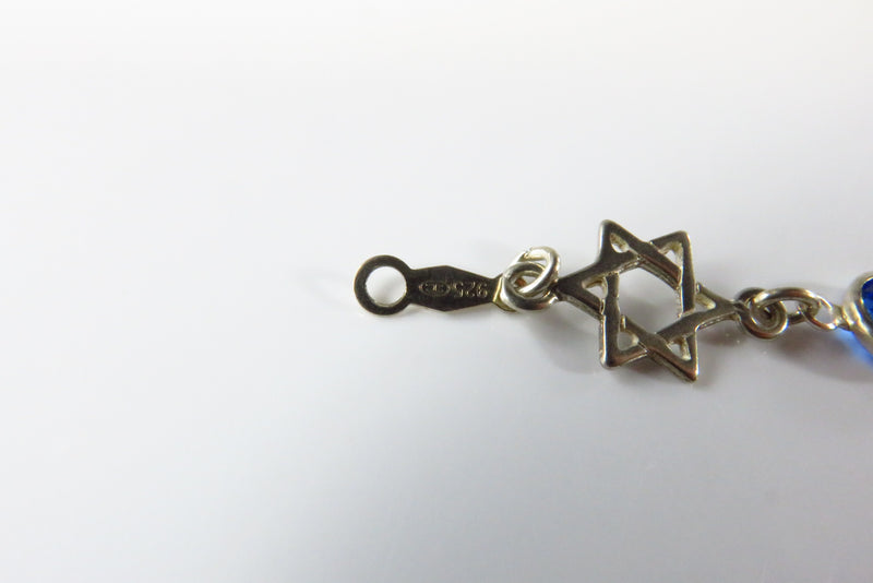 Judaism Star of David Link Bracelet in Sterling Silver 6 3/4" Lobster Clasp
