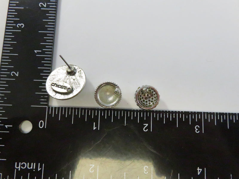 Vintage Costume Earring Lot – 3 Pairs Post Back Studs Rhinestone & Chico's