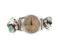 Sterling Turquoise & Coral Women's Navajo Watch Tips Timex Electric Watch