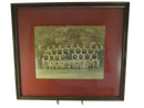 Full front view of framed 1931 Saint Benedict's State Champions team photograph with burgundy matting and wood frame.