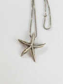18" Sterling Silver Necklace with 925 Starfish Pendant Big Beach Jewelry product image for Just Stuff I Sell, clear front view, neutral background, original listing photo, optimized descriptive alt text, centered composition variant 3