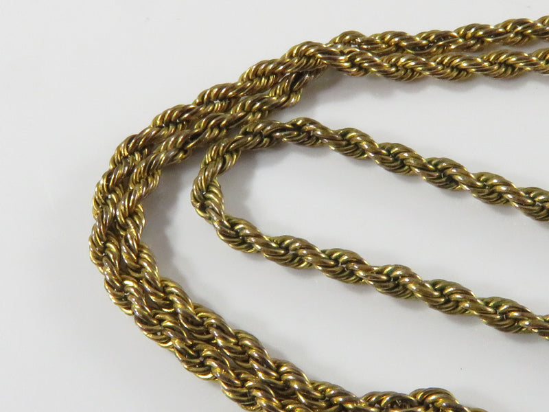 Vintage Spiral Chain Gold Filled Victorian/Edwardian Pearl 24" Pocket Watch Slide Necklace