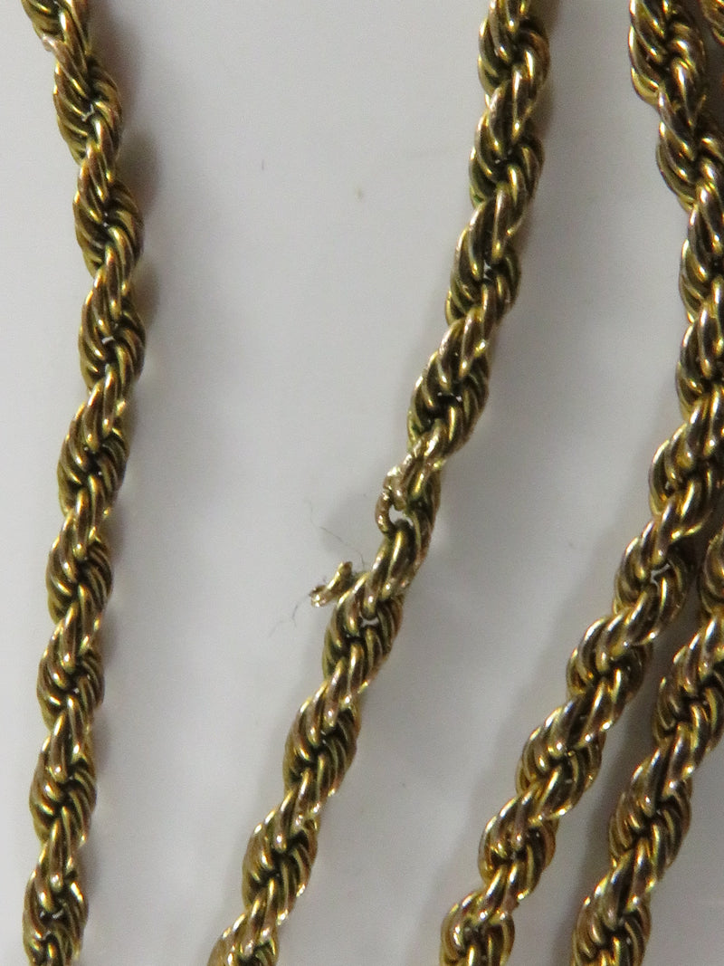 Vintage Spiral Chain Gold Filled Victorian/Edwardian Pearl 24" Pocket Watch Slide Necklace