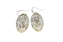 Pre-owned Oval Pierced Plaque Dangle Earrings in Sterling Silver 1 5/8" Drop — Jewelry & Watches:Fine Jewelry:Fine Necklaces