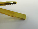 Vintage Gold Tone Barber Shears Rhinestone Tie Bar Clip Unsigned 3D Scissors Alligator Spring Backing 2 1/4 Inch