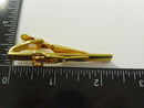 Vintage Gold Tone Barber Shears Rhinestone Tie Bar Clip Unsigned 3D Scissors Alligator Spring Backing 2 1/4 Inch