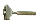 Ever-Ready 1912-style single edge razor with ornate geometric handle and hinged head
