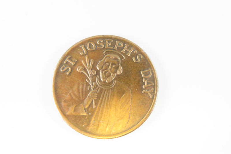 St. Joseph's Day Blessed Bronze Medal 1972 Italian Cultural Society New Orleans