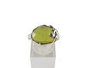 Vintage Art Nouveau Style Sterling Silver Yellow Glass Ring Size 9 — Southwestern Jewelry • Sterling Silver, Silver — front v