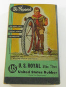 Back cover of Handbook for Boys showing U.S. Royal Bike Tires advertisement for United States Rubber.